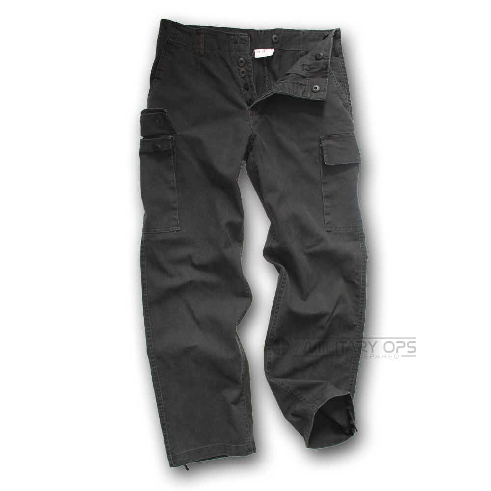 GERMAN ARMY STLE MOLESKIN TROUSERS COTTON WORK WEAR COMBAT PANTS BLACK