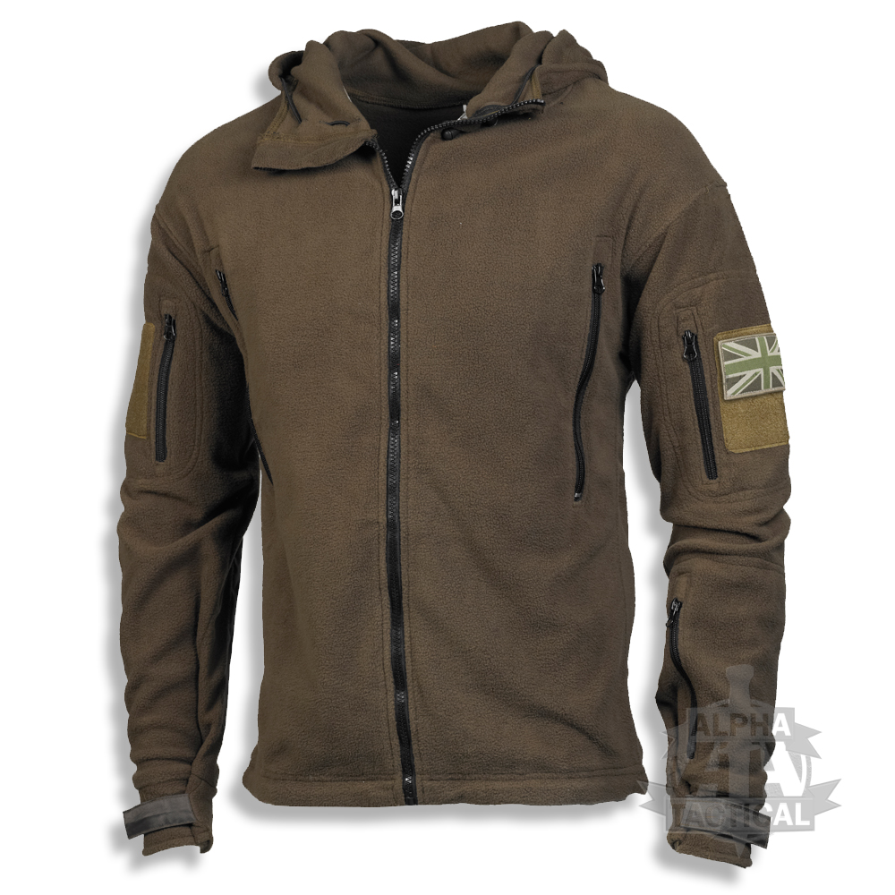 TACTICAL FLEECE HOODIE MILITARY SPECIAL FORCES JACKET WITH UNION FLAG