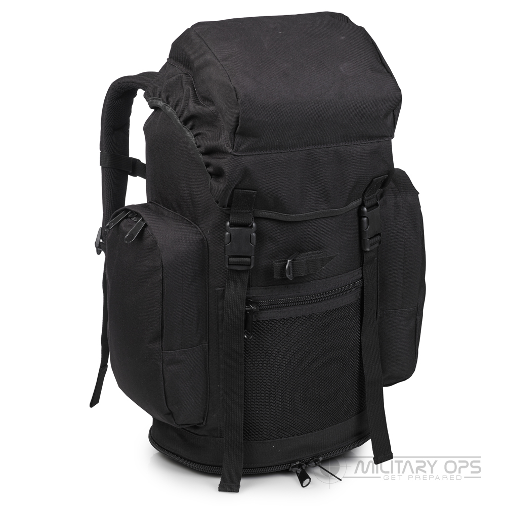 BRITISH ARMY ISSUE BLACK DAY SACK RUCKSACK BAG 30 LITRE GENUINE