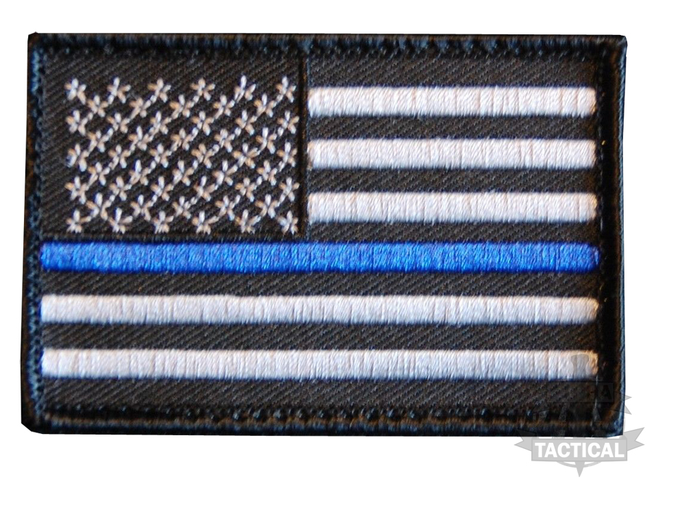 THIN BLUE LINE USA POLICE CHARITY SWAT FBI US FLAG VELCRO PATCH UNITED