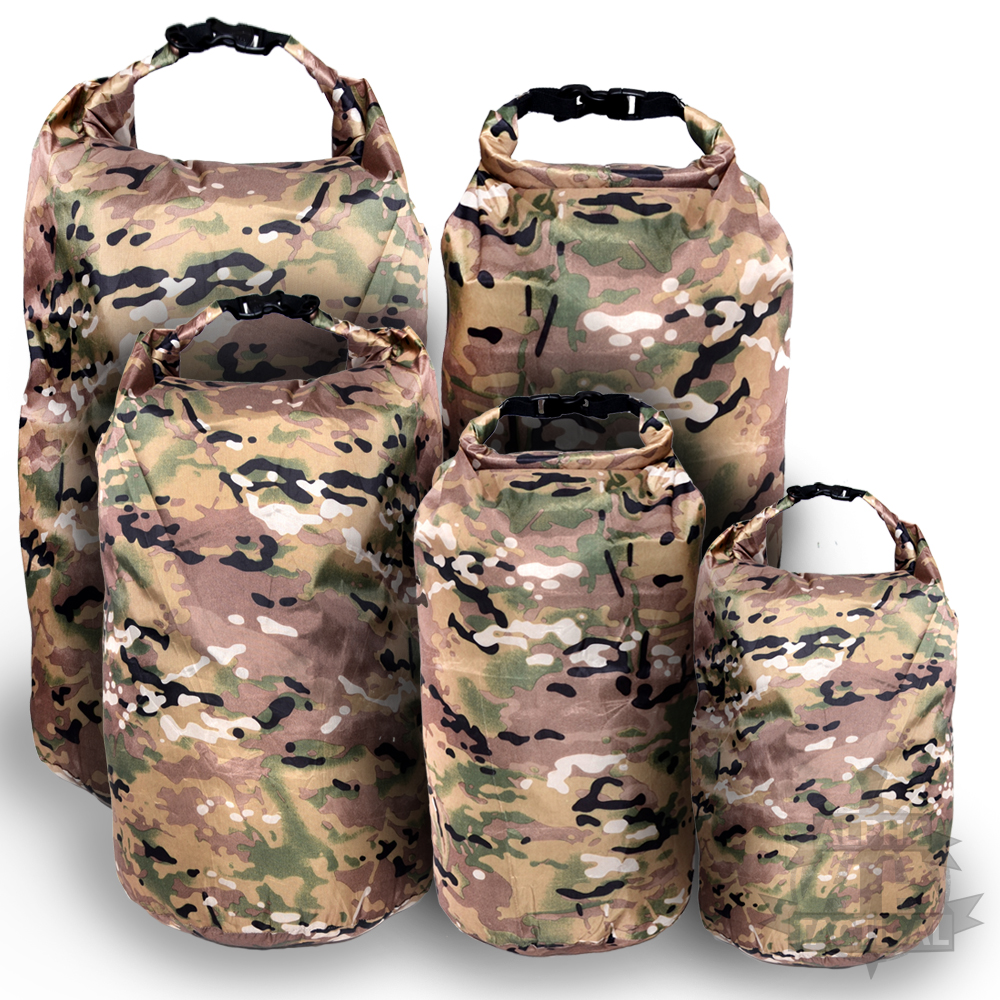 WATERPROOF DRY BAG SACK COMPRESSION ROLL TOP CANOE KAYAK MTP MULTICAM