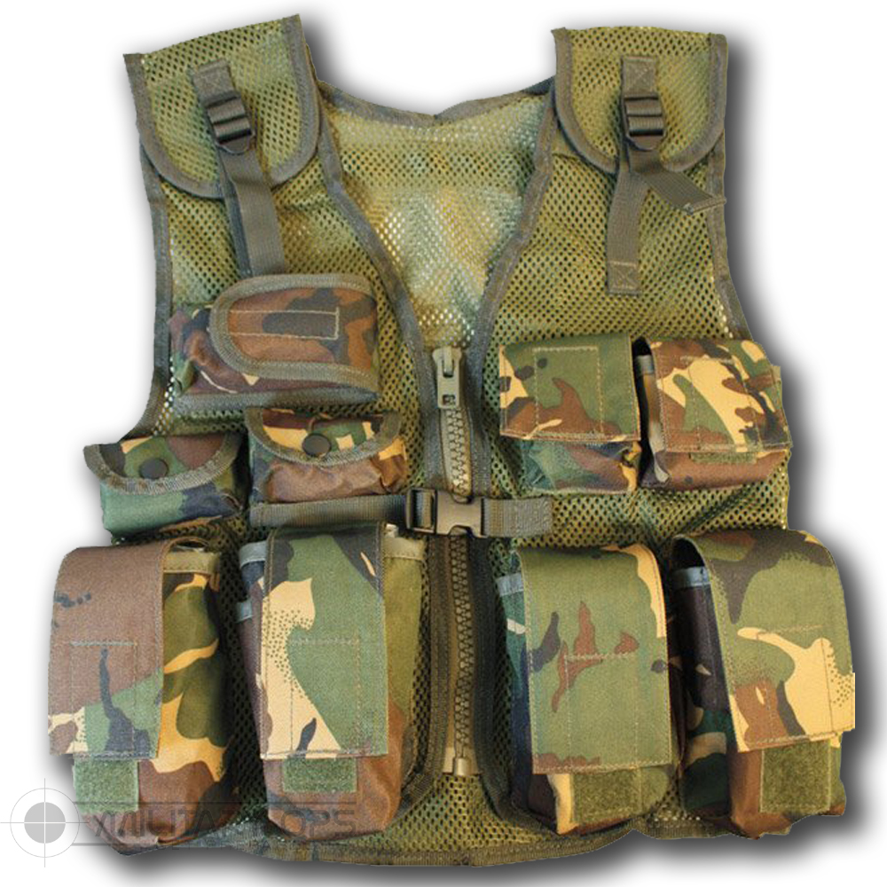 KIDS CHILDRENS DPM CAMO CAMOUFLAGE ASSAULT VEST WEBBING ARMY POUCHES ...