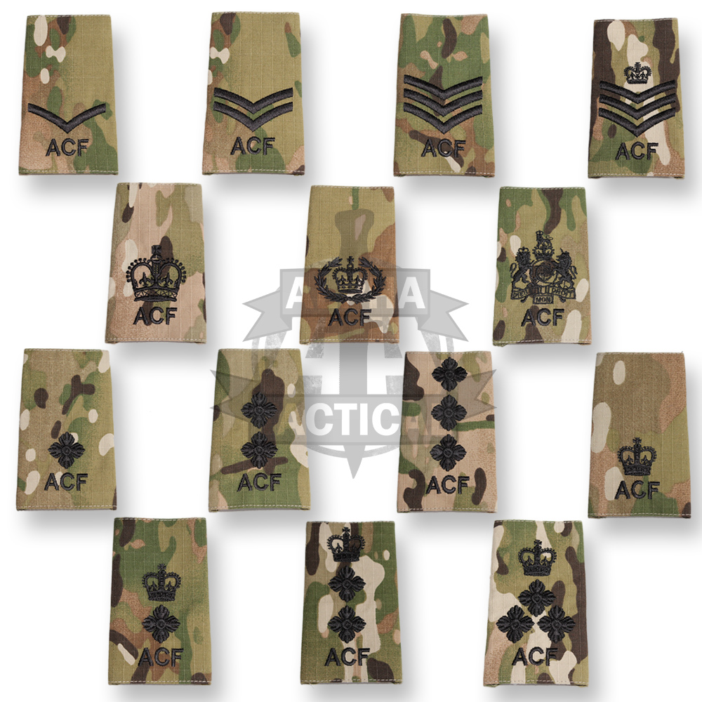 MULTICAM MTP OFFICIAL RANK SLIDE IVORY WHITE BLACK ACF CADET ARMY PATCH ...